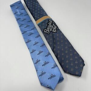 Original Penguin Fun Novelty Blue Drinks Well Boogied Out Lot of 2 Mens Ties